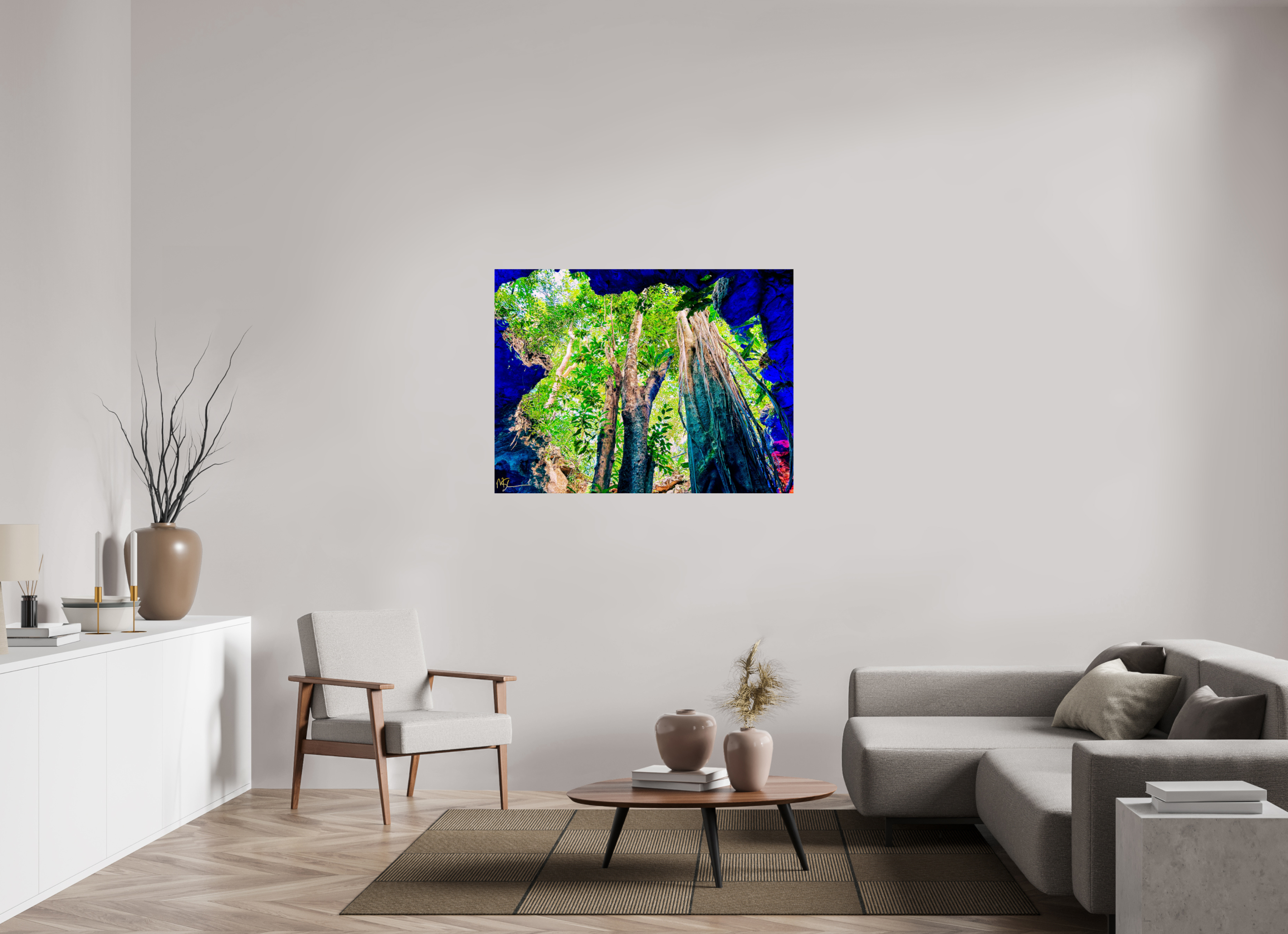 48 x 36″, Suggested 1 Tulum Cenote Ancient Decent