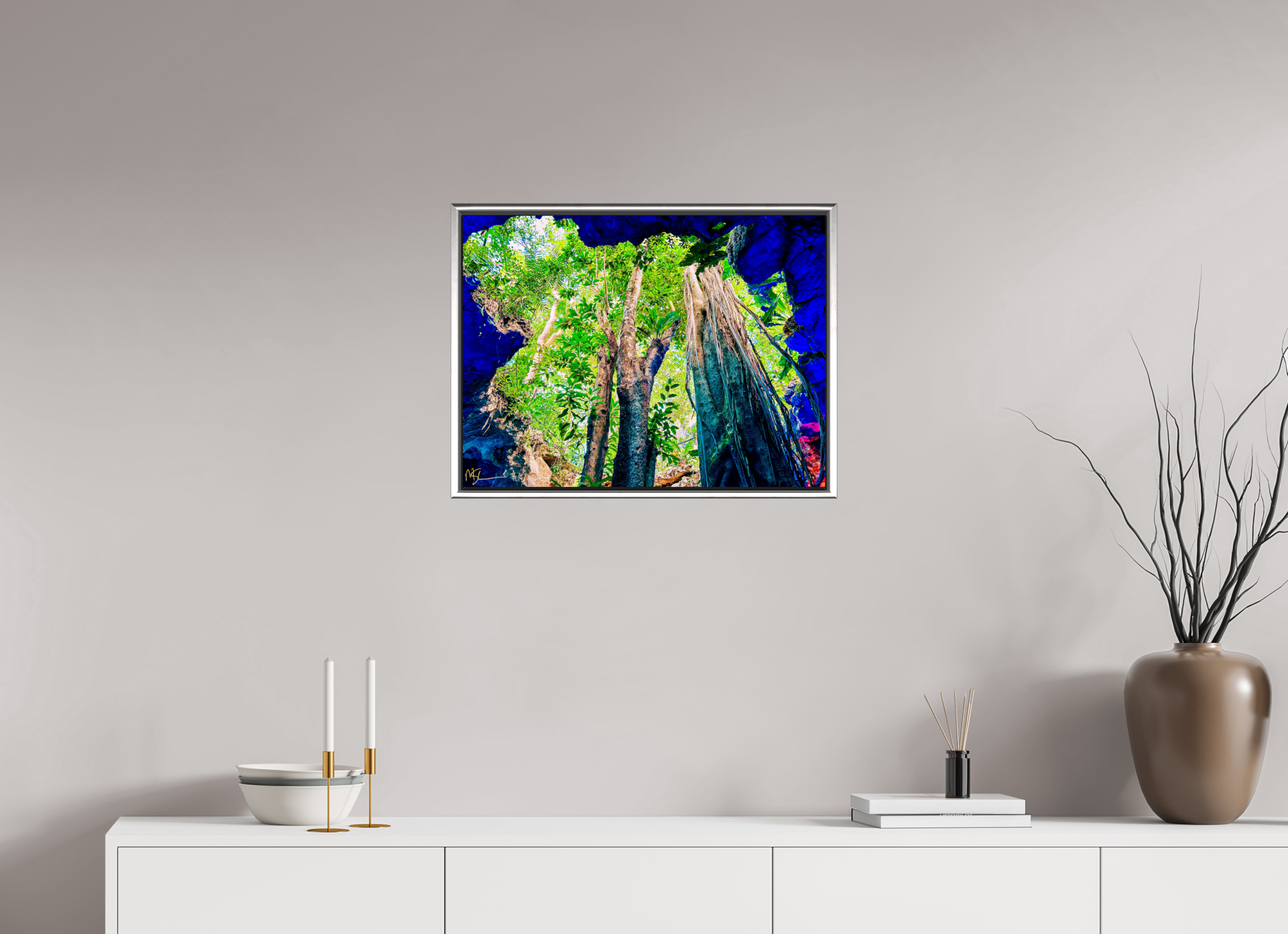 24 x 18″, Suggested 5 Tulum Cenote Ancient Decent